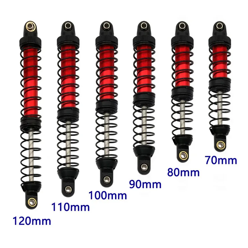 

4pcs Metal 70/80/90/100/110/120mm Shock Absorber Oil Damper for Axial SCX10 90046 RBX10 Traxxas TRX4 D90 1/10 RC Crawler RC Car