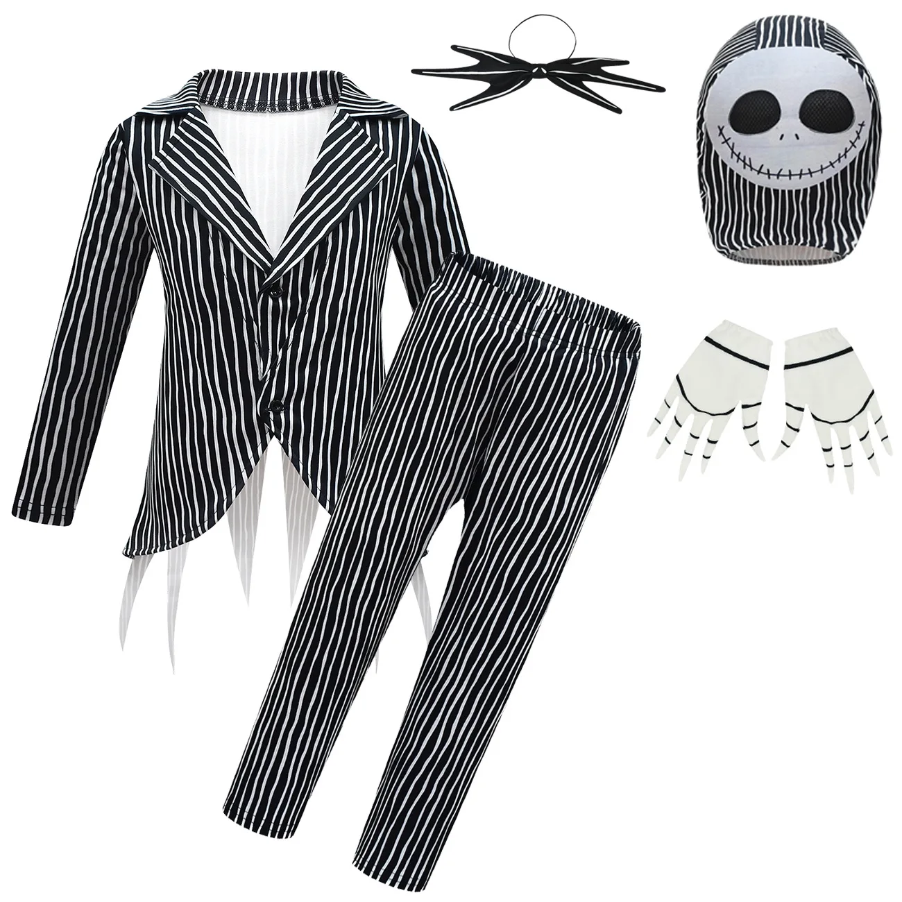 

The Nightmare Before Christmas Jack Skellington Cosplay Costume Anime Boys Outfit Uniform Halloween Carnival Party Clothes