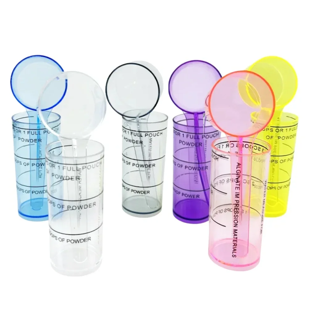 2Set Plastic Dental Alginate Mixing Cup Spoon Impression Material Powder Mixture Tools Dentistry Lab Surveying Mixer Tools