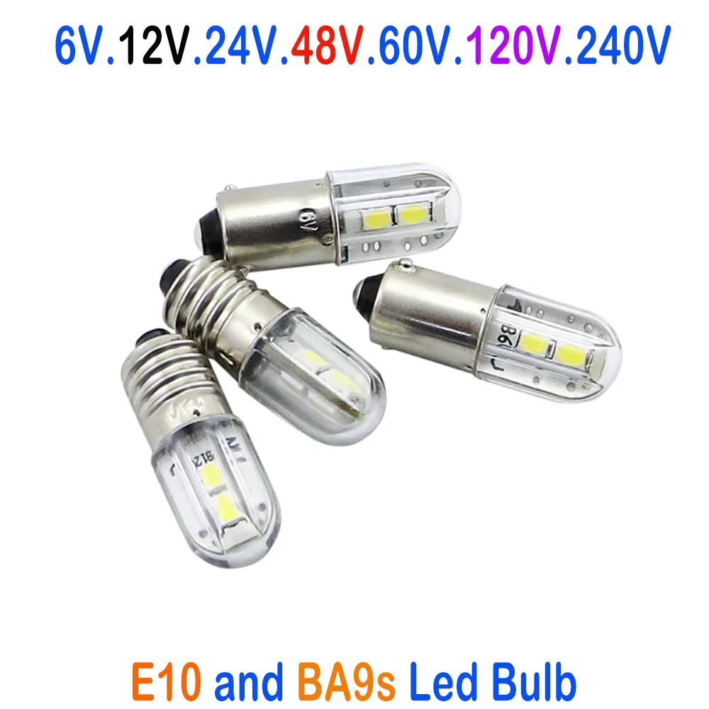 led T4W BA9S And E10 Led 220v Indicator Bulbs for Automotive Lighting 6.3V 12V 24V 48V 60V 110V - view 2