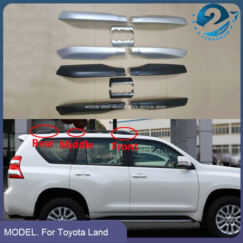 Car Roof Rack Bar Rail End Cover Shell Cap for Toyota Land Cruiser Prado 150 Fj150 2010 2011 2012 2013 2014 2015 2016 2017