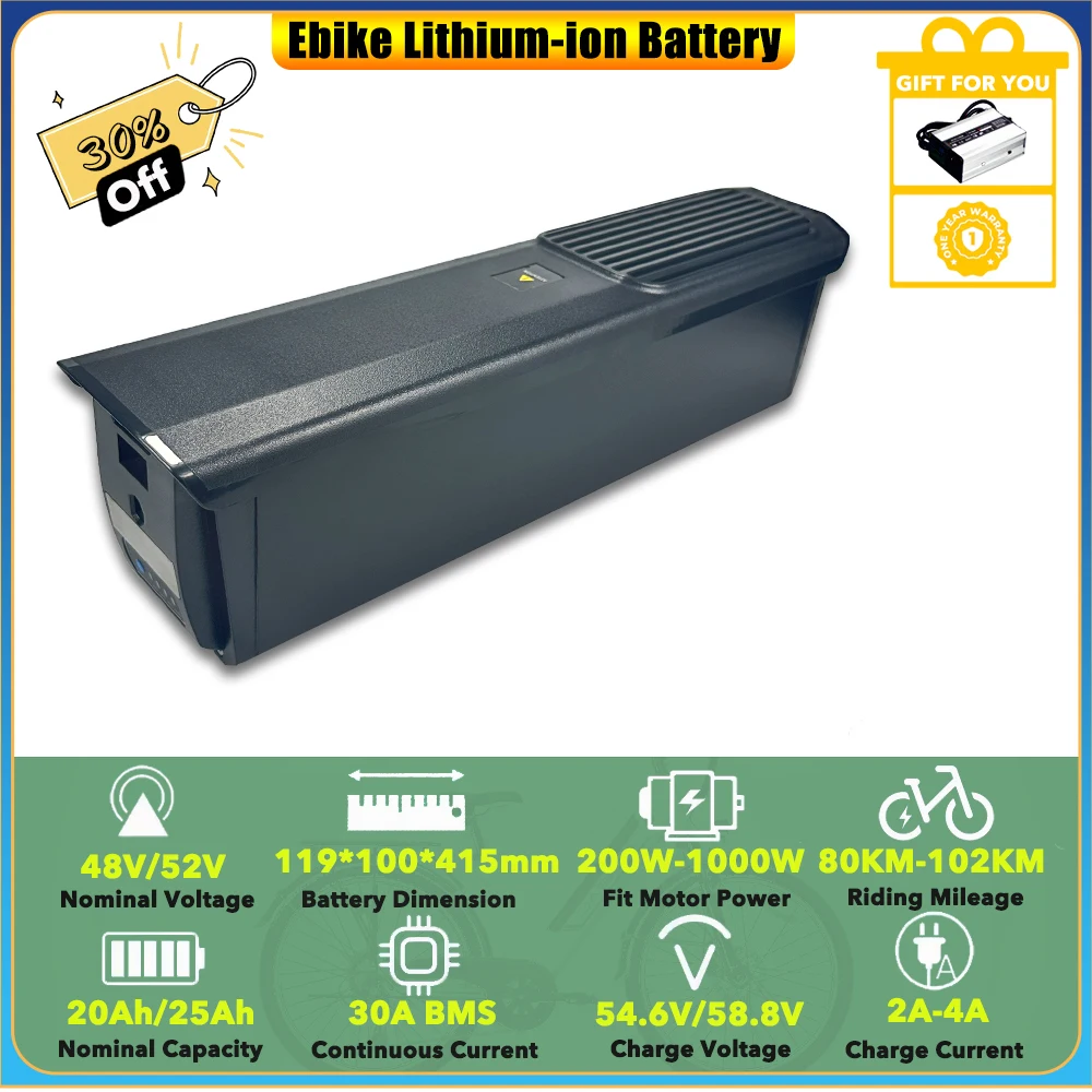 

Yoto Lion Max Family Cargo Ebike Lithium-ion 48V 20Ah 25Ah Battery for Freesky Warrior Pro M-530 Dual-motor All Terrian Bike
