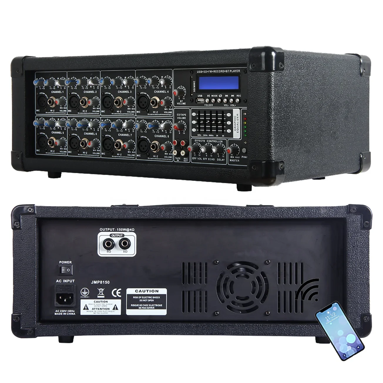 3000W Portable 8 channel Powered Karaoke Processor Studio Master Mixer DJ amplifier Music Mixing Console audio sound equip