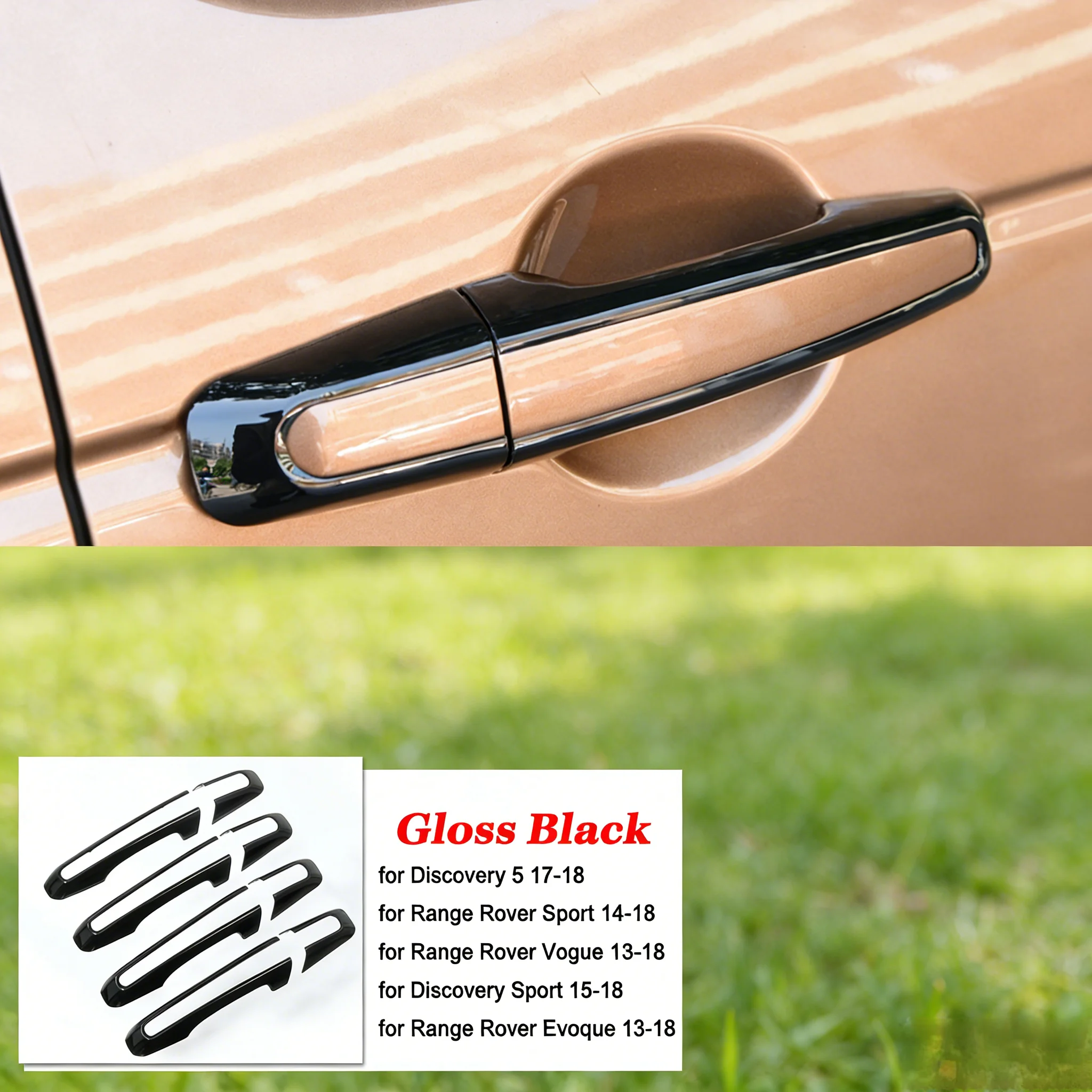 Car Door Handle Trim Frame Stickers Decals for Land Rover Discovery Sport Discovery 5 L462 Range Rove Sport/Vogue L405/Evoque