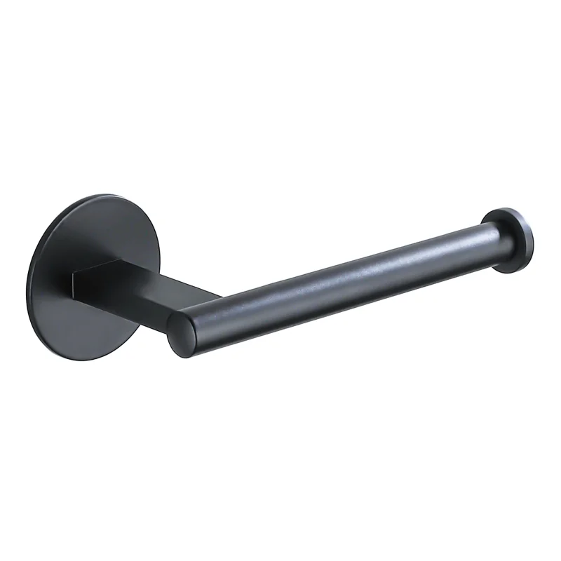 

Black Strong Adhesive Toilet Paper Holder Bathroom Aluminum Alloy Tissue Roll Holder Wall Mounted Kitchen Accessories No Dill