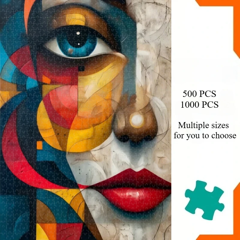 Large Size Jigsaw Puzzle 500/1000/1200/2000 Pcs Abstract Face Jigsaw Puzzles for Adults Stress Relief Toys Gift