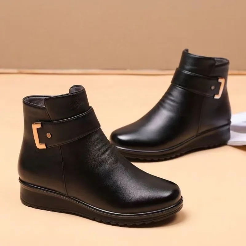 New Women's Shoes Plush Women Ankle Boots Non Slip Keep Warm Snow Boots Winter Side Zip Women Boots Comfortable Zapatos De Mujer