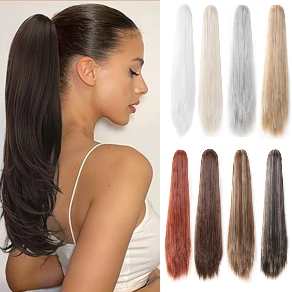 

Накладка-хвост на заколке, синтетический, прямой, длинный, натуральный, мягкий, для повседневного использования женщинами