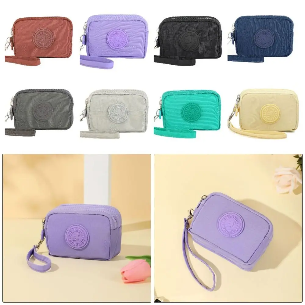 1Pcs Card Holder Coin Bags Large Capacity Three Layers Coin Purse Zipper Waterproof Coin Wallet