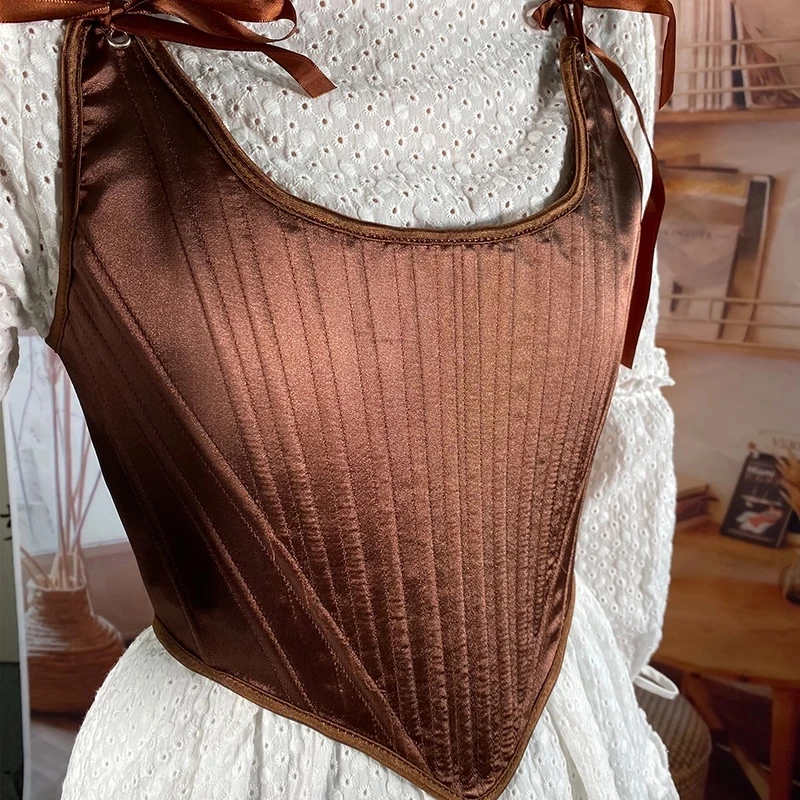 Women Bandage Corset Waist Satin Sexy Shapewear Overbust Bustier Tops Slim Outfit Ladies Party Wear High Street Camisole
