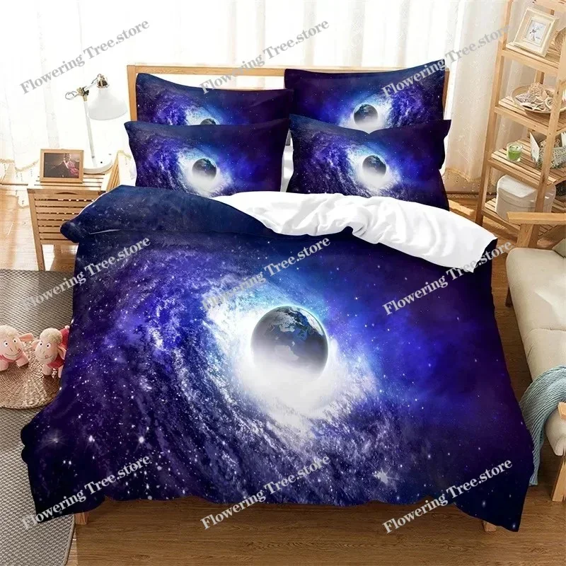 Starry Sky Bedding Set Planet Duvet Cover 3d Bedding Fashion Design Decoration King Duvet Cover Set Double Bed Set Bedding Sets