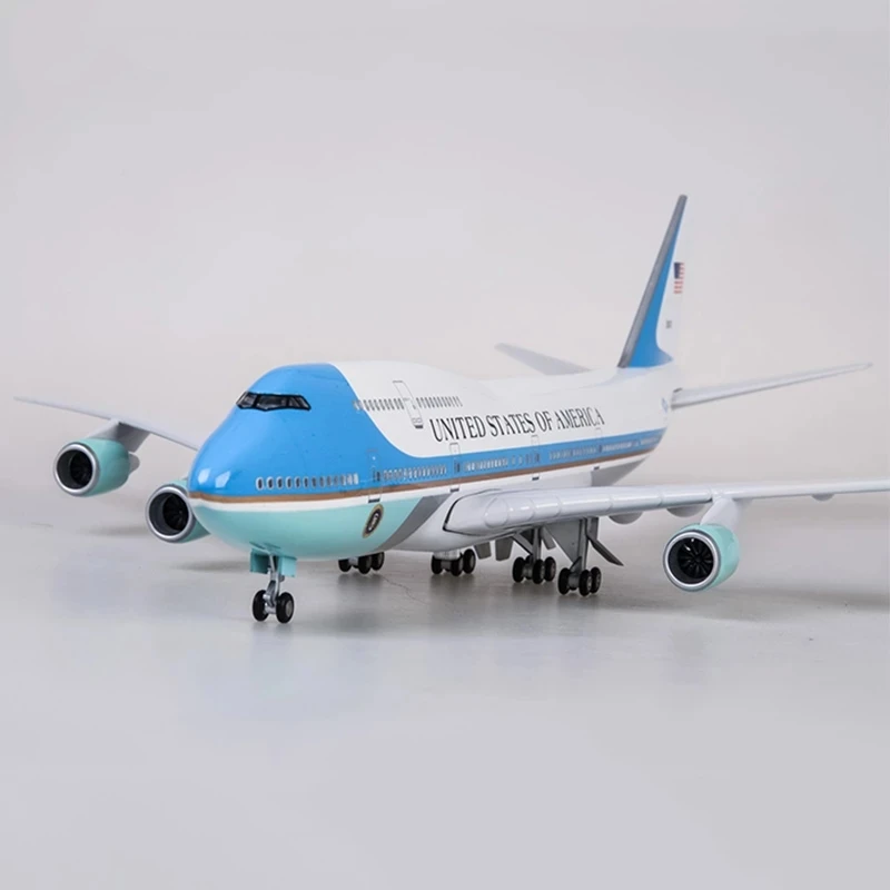 New 1/150 Scale 747 Air Force One Airlines Aircraft Model W Light & Wheel Diecast Airplanes For Collection Display Or Gifts