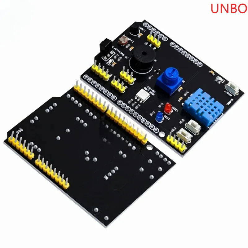 DHT11 LM35 Temperature Humidity Sensor Multifunction Expansion Board Adapter For Arduino UNO R3 RGB LED IR Receiver Buzzer I2C