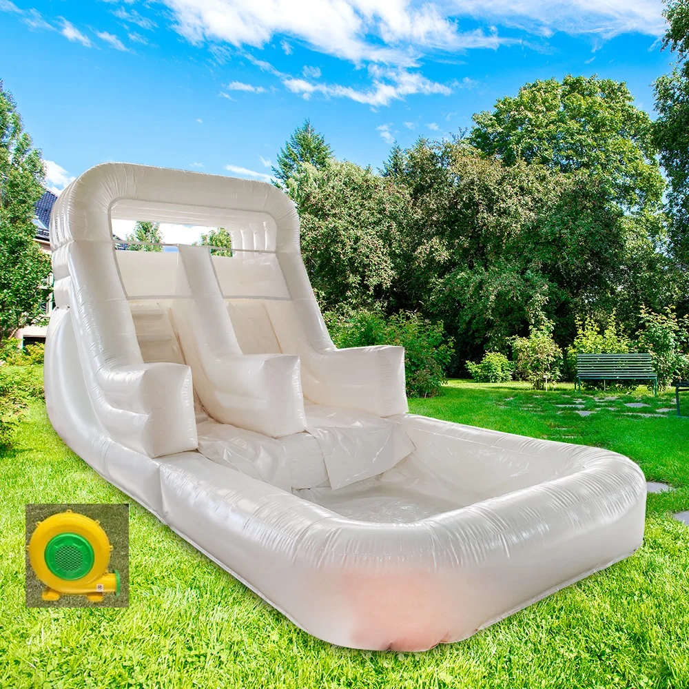 

PVC White Bounce House Kids Inflatable Bouncy Slide Party Jumping Castle Water Slide Swim Pool Dry Slide for Party Wedding