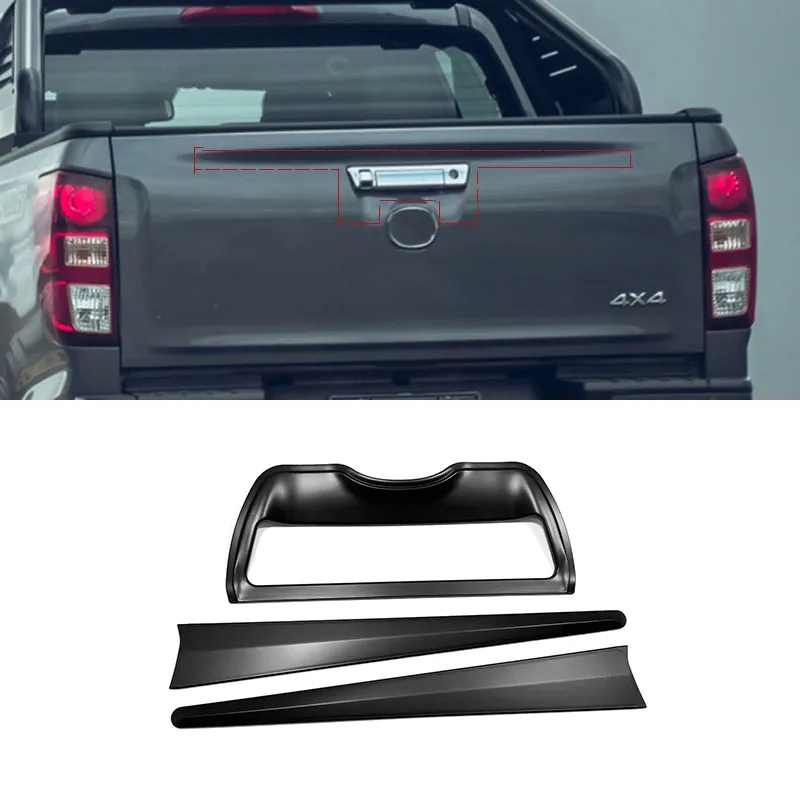 For Mazda BT50 BT-50 2021 2022 ABS Chrome/Black Car Trunk tail door handle door bowl decorative frame exterior accessories