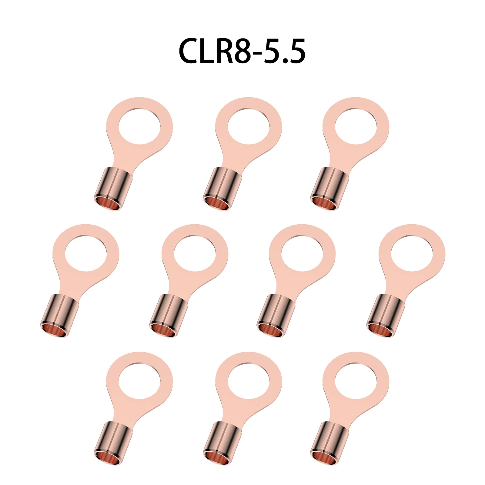 

100pcs Ring Lugs Copper Crimp Terminals Cable Lug Wire Connector Non-insulated Assortment Kit