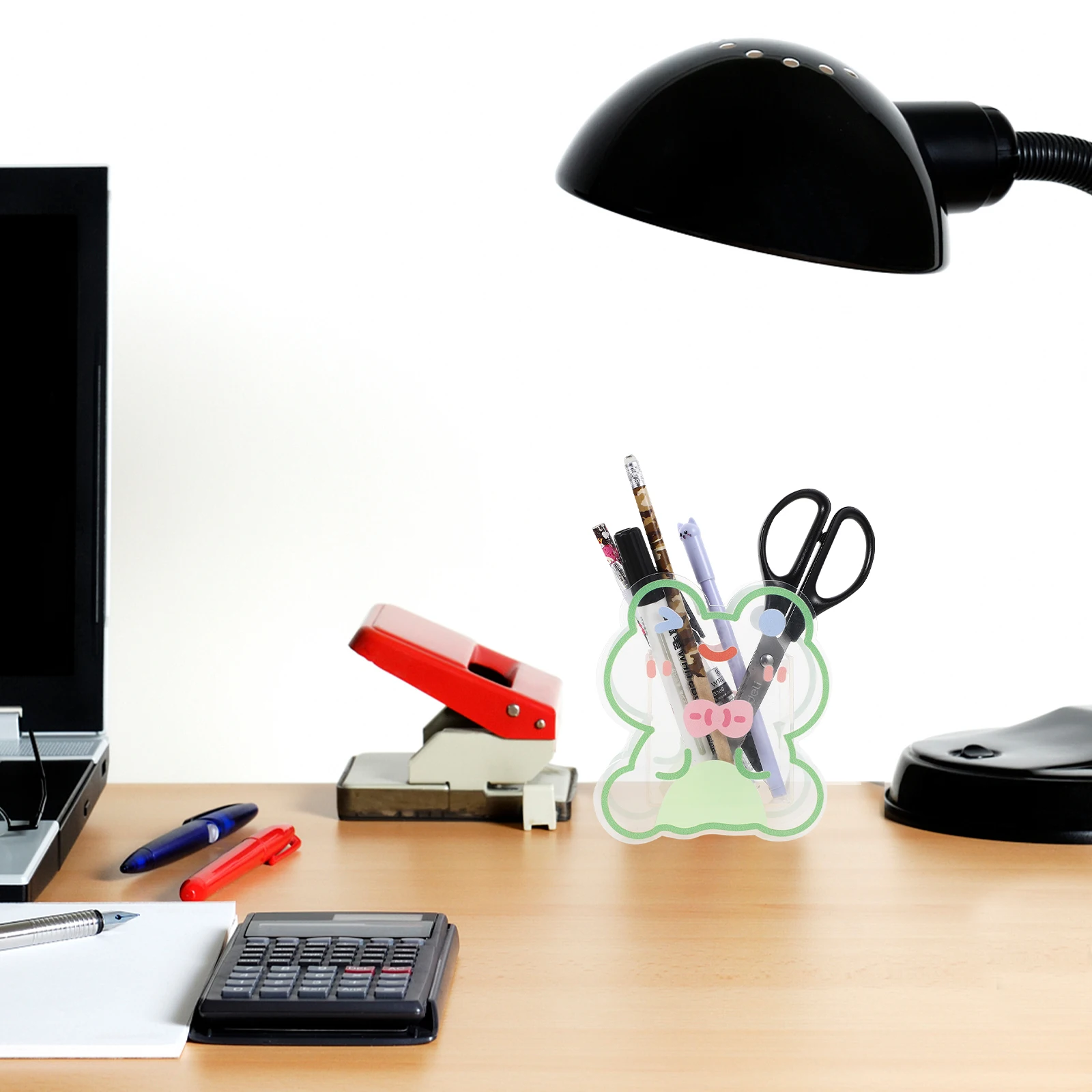 

Acrylic Pen Holder Clear Desk Organizer Stationery Box for Office Home Study Pencil Organizer