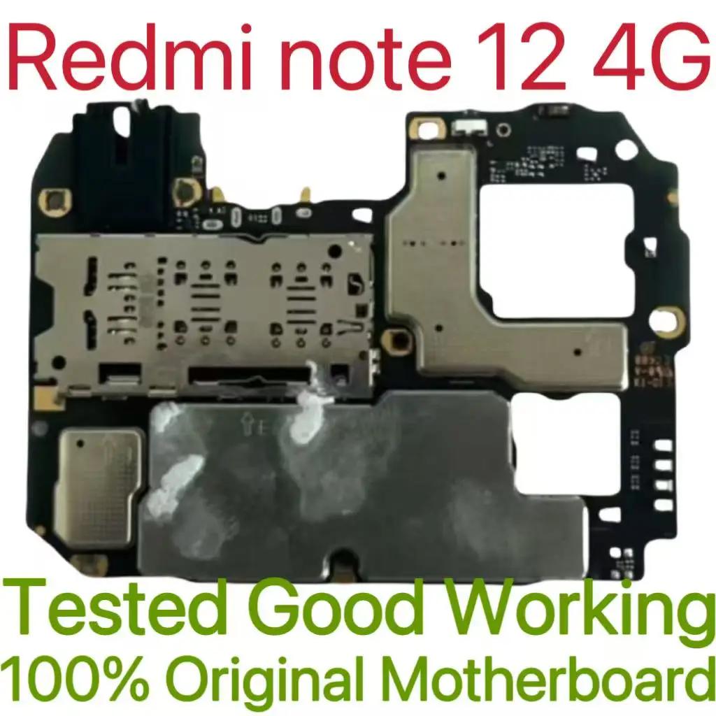 Global Version Original Unlocked Motherboard for Redmi note 12 4G Tested Circuit Plate Main Logic Board for Redmi note 12 4G