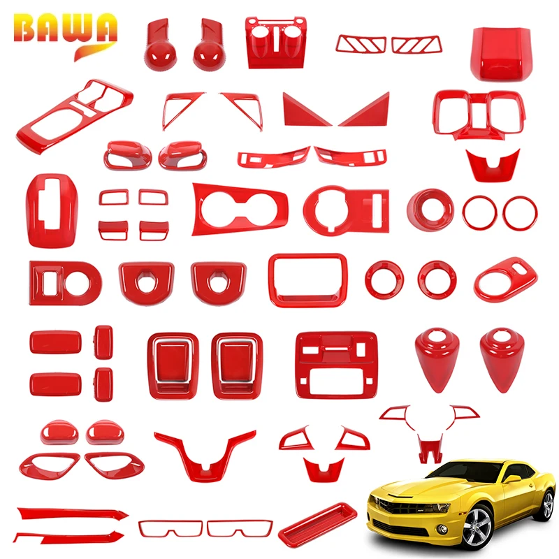 BAWA Red ABS Decoration Cover Trim For Chevrolet Camaro 2010 2011 2012 2013 2014 2015 Car Interior Accessories