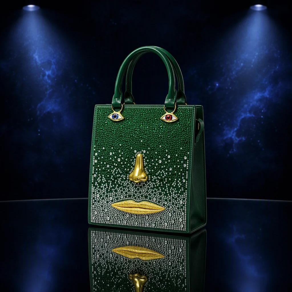 2026 New Vintage Character Bag Facial Features Design Shoulder Handbag for Women Light Luxury Ladies Bag Quality Supplier 20 cm