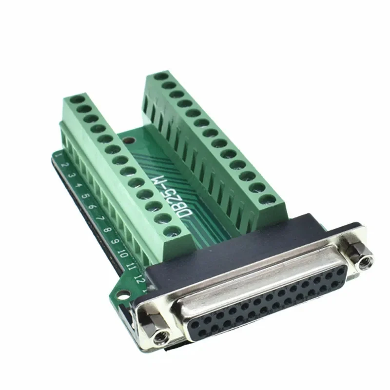 DB25 D-SUB żeński/męski 25-pinowy wtyk Breakout PCB Board 2-rzędowe złącza zaciskowe