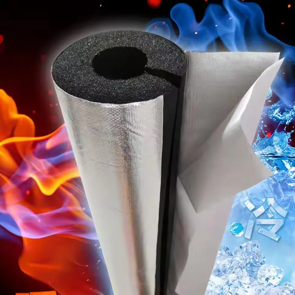 Self-adhesive Open-style Foam Pipe Insulation Sleeve Aluminum Foil Water Pipe Air Conditioning Insulation Inner Diameter 16-60mm