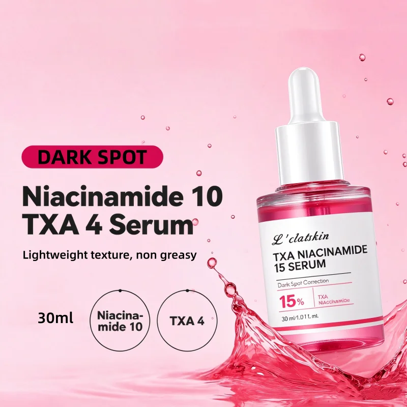 Korean Skincare Niacinamide 15 Serum,Hyaluronic Acid Essence Facial Dark Spot Brightening Moisturizing Pore Care Serum 30ml