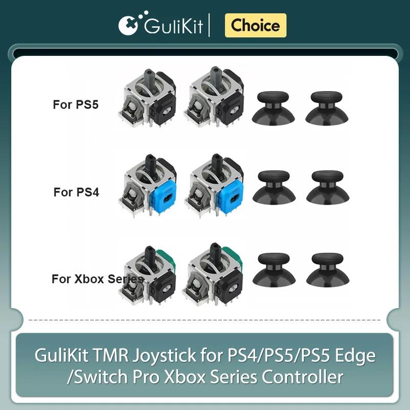 Joystick GuliKit NS51 TMR com Capa para Controle PS4 PS5/PS5 Edge Switch Pro Xbox Series, Acessórios para Reparo de Jogos