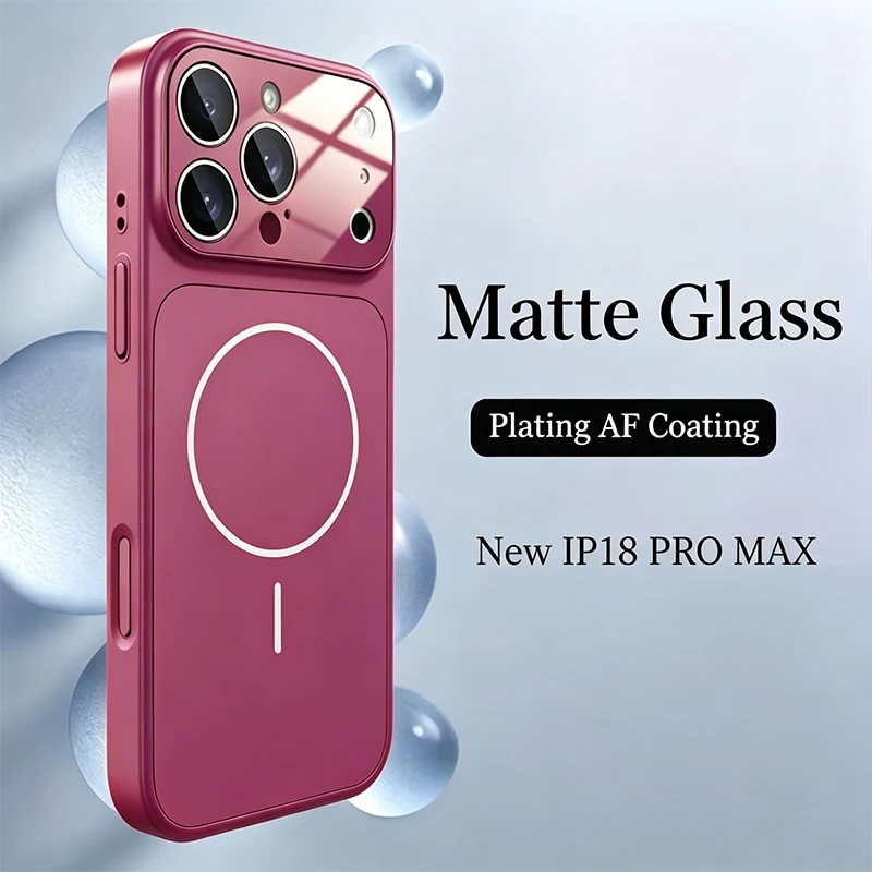 Original Nano-Mattglas für Magsafe Wireless-Charging-Handyhülle für iPhone 18 17 16 15 14 13 12 11ProMax Air Magnetische Abdeckung