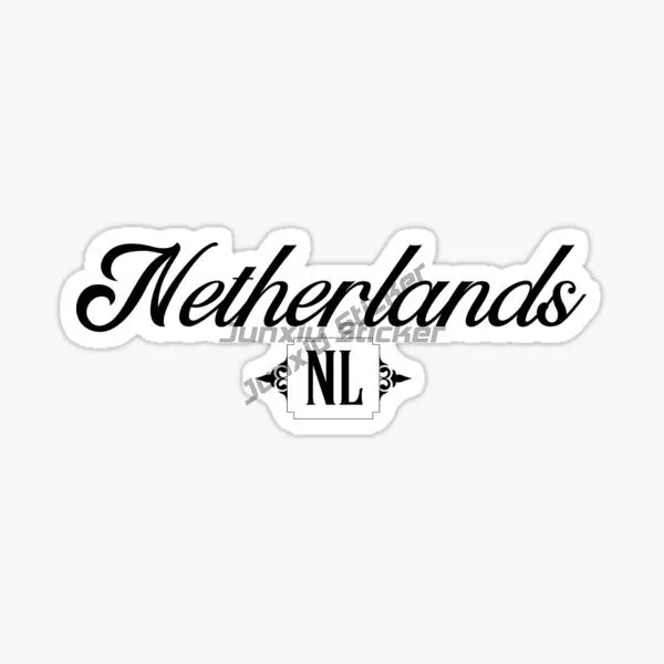 NL Dutch National Flag Code Letter Heart-shaped Flag Car Sticker Vinyl Waterproof and UV Resistant Sticker