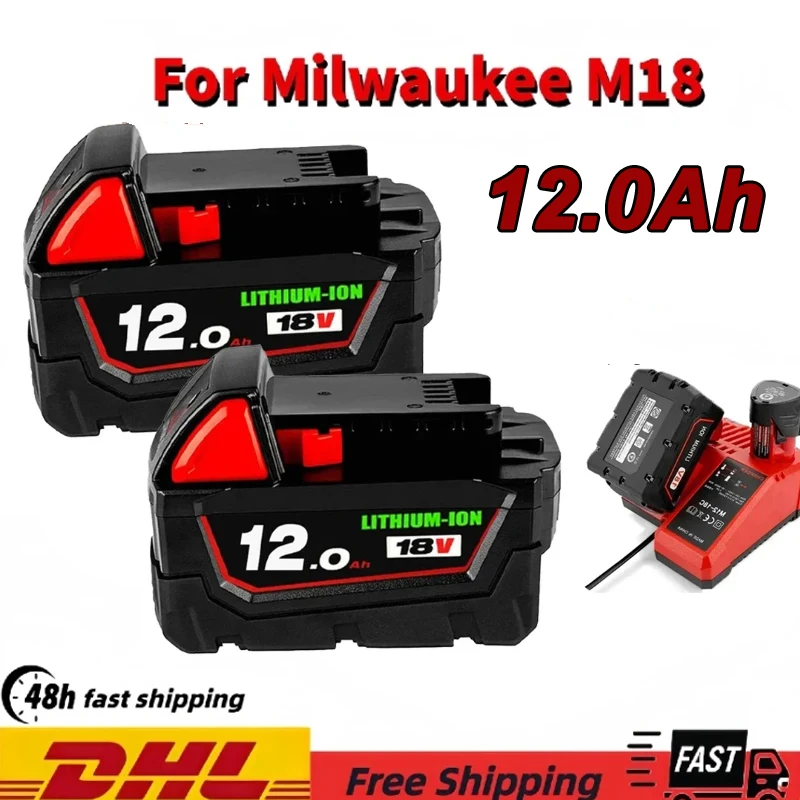 

Original 18V 12.0Ah For Milwaukee M18 battery 48-11-1815 48-11-1850 2604-22 2604-20 2708-22 2607-22 power Tools Battery