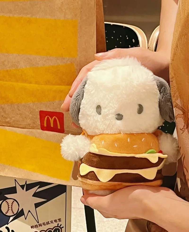 Kawaii Pochacco Hamburger Pluche Poppentas Kleding Crossbody Tas Speelgoed Anime Cartoon Speelgoed Voor Pop Kerstcadeau