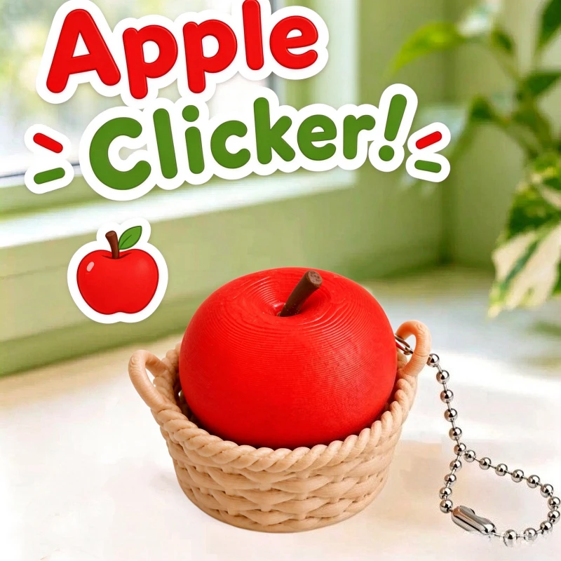 24 Style 3D Printed Keycap Clicker Funny Keyboard Key Caps Antistress Fruit Keychains Bag Charm Backpack Pendants Keyring