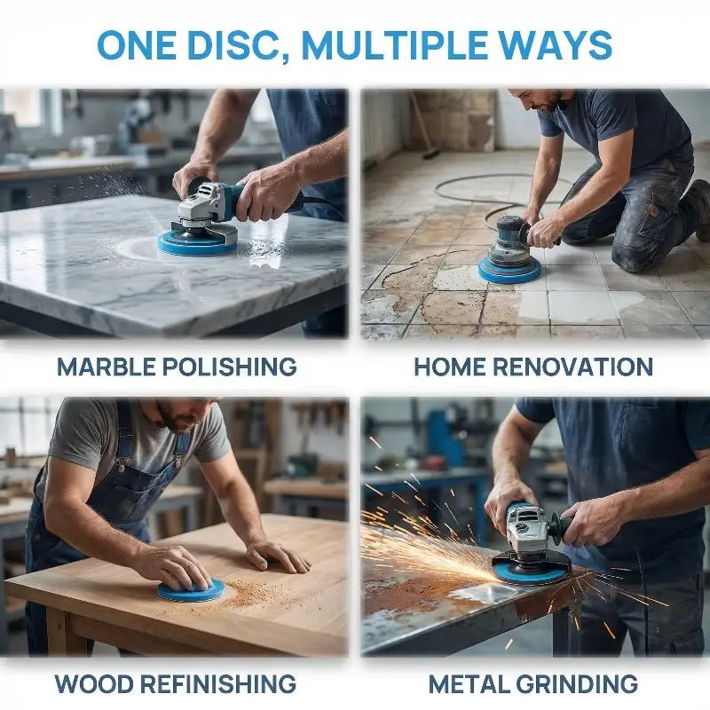 3Pcs Angle Grinder Polishing Pad Set Self-adhesive Sanding Discs with M10 M-14 M-16 Thread Abrasive Tray for DIY Projects