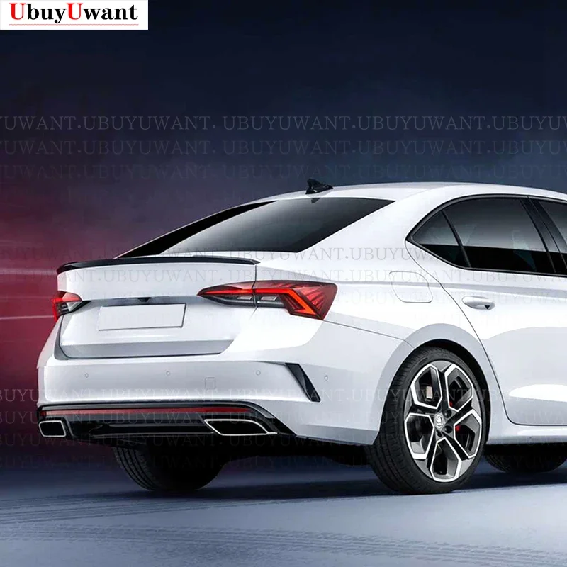 Dla Skoda Octavia 2020 2021 Spoiler w stylu V Stylizacja samochodu ABS Niepomalowany kolor Tylne skrzydło bagażnika Dekoracja samochodu