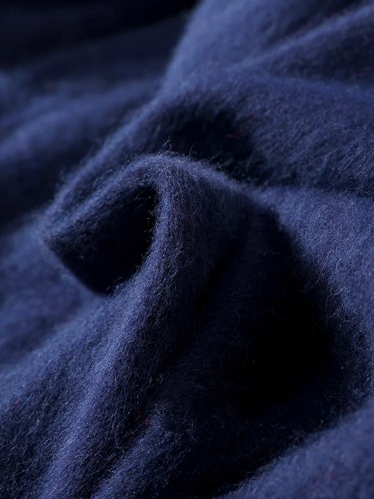 

TLOML Autumn Winter 100% Men's Mink Cashmere Sweater V-Neck Pullover Basic Casual Soft Warm Bottom Clothing Mink Cashmere Tops