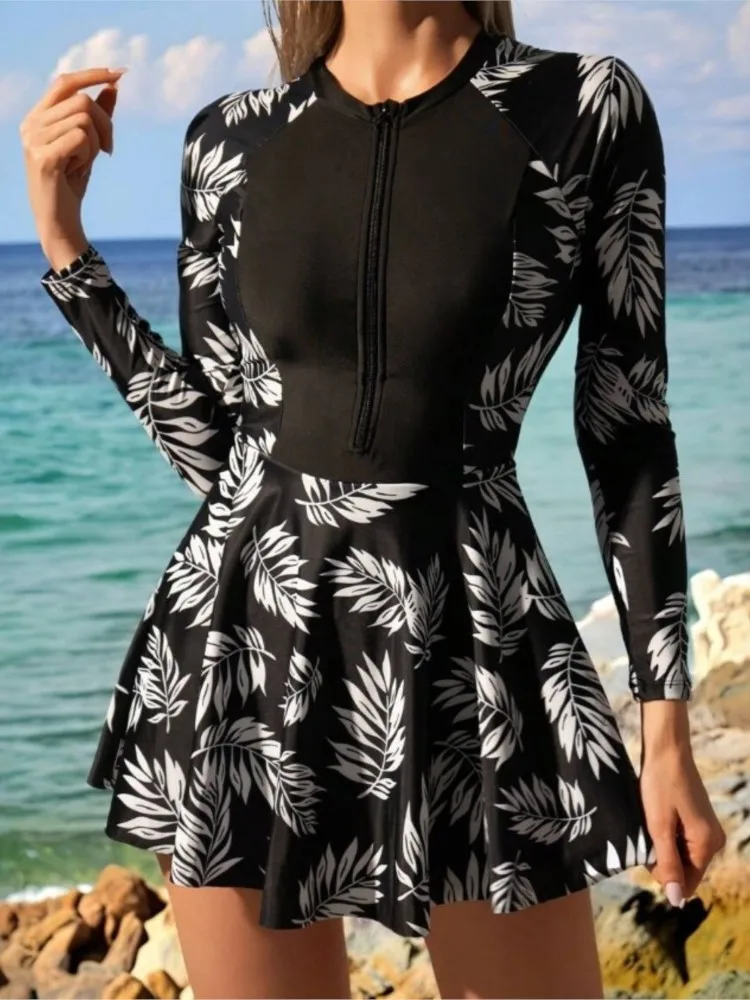 

New Cover Ups Sexy Swimsuit Women Summer Bathing Suit Bikini Set Long Sleeve Swimwear Women Beach Swimming Suit For Female