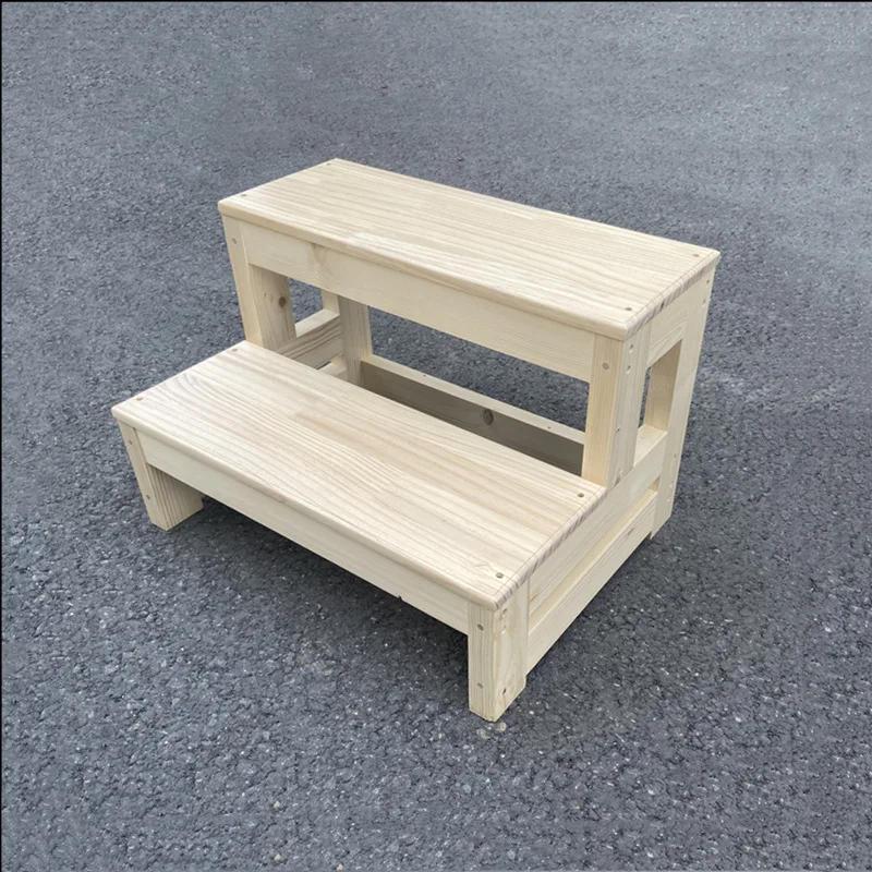 

Solid wood household 2 steps Stairs Balcony Ladder Climbing window steps 3 small double floors