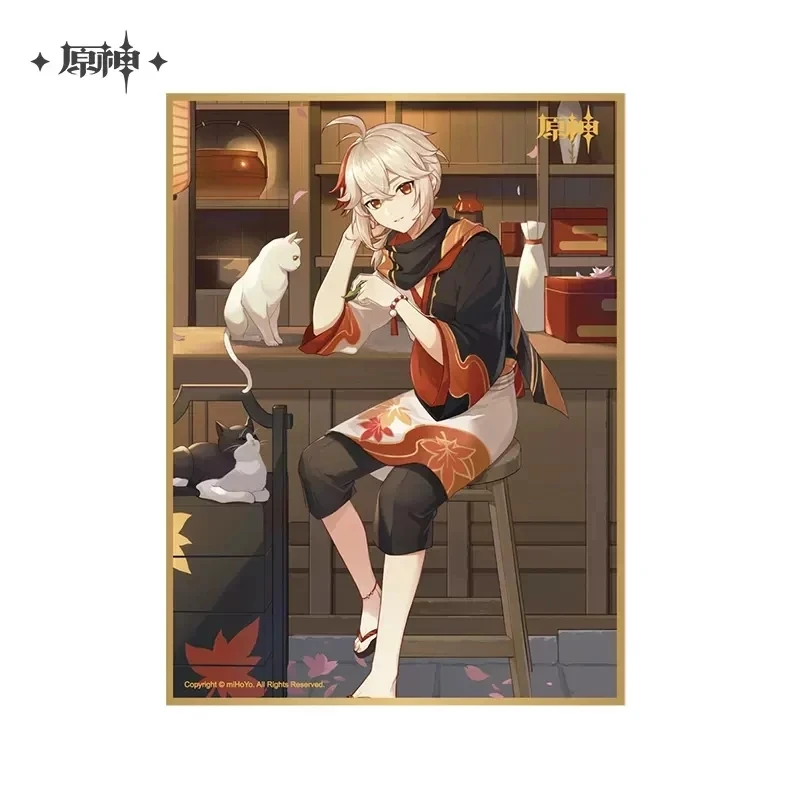 MiHoYo 공식 원신 임팩트 애니메이션 패션, DILUC KAEDEHARA KAZUHA 애니메이션 색종이 액세서리, 장식 생일 선물