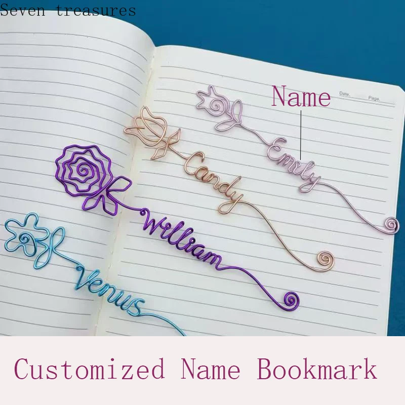 

Customized handmade multi-color name bookmark gift, birthday and Christmas gift, handmade metal personality