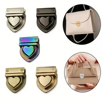 Hebilla de bloqueo plegable Love, cierre de cartera, cierre de bloqueo giratorio, bolso de hombro, Hardware de Metal, cierre de bolsa artesanal, 2 uds.