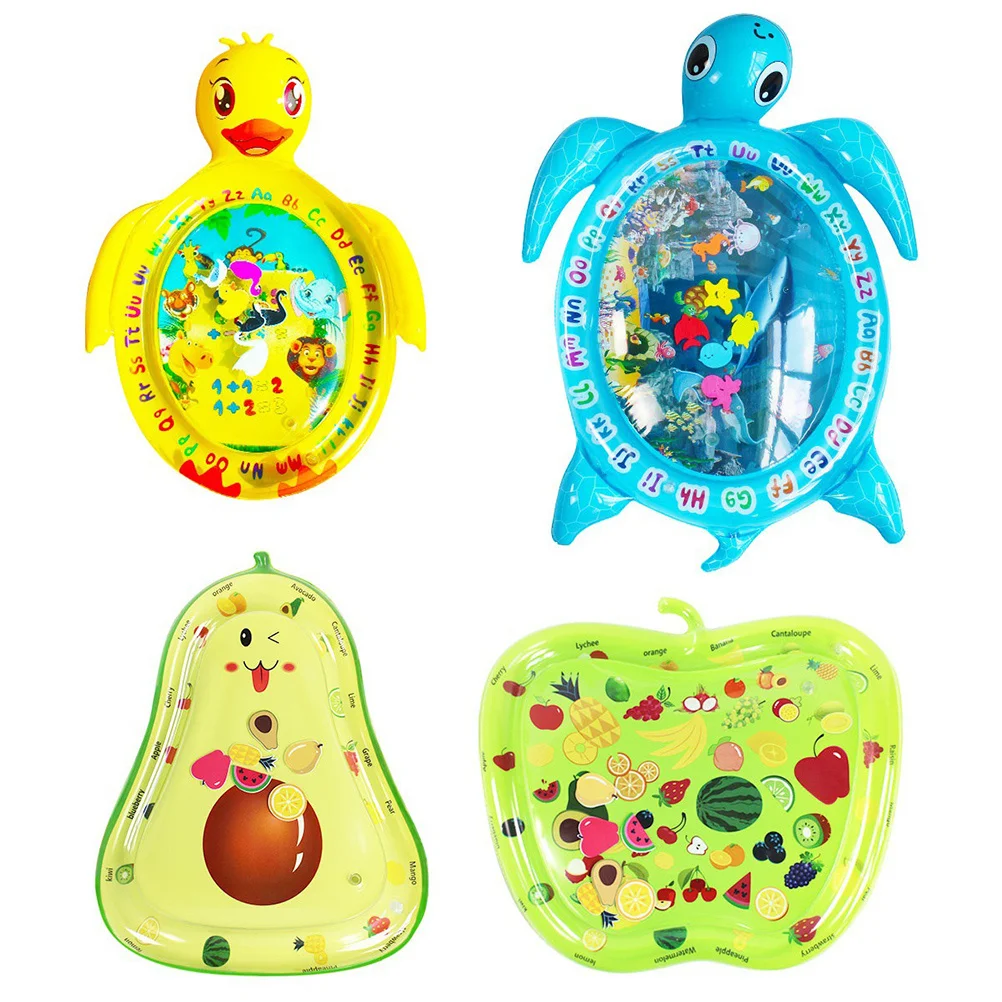 Almohadilla de Agua para Bebés, Diseño de Dibujos Animados, Flotante, Gran Tamaño, Área de Actividades, Fácil de Guardar, Portátil, Regalo para Bebés, Niños y Niñas, Verde