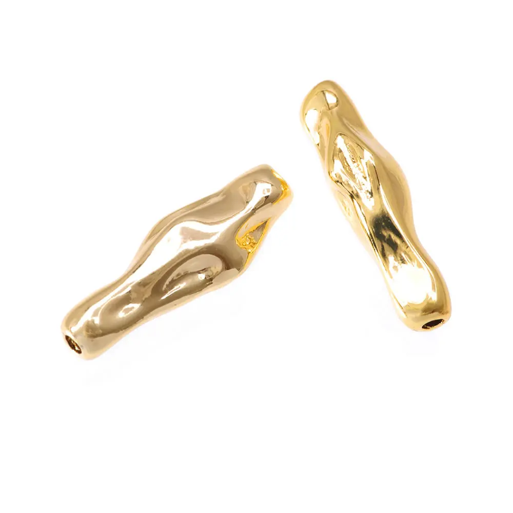 18K Gold Farbe Messing Unregelmäßige Rohr Halsketten Armbänder Spacer Perlen Hohe Qualität Diy Schmuck Machen Zubehör für Frauen – Detail 2