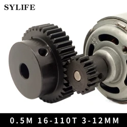 5 Module Precision Steel Spur Gear for Motor Reduction Gearbox DIY Gear Set 16-110 Teeth