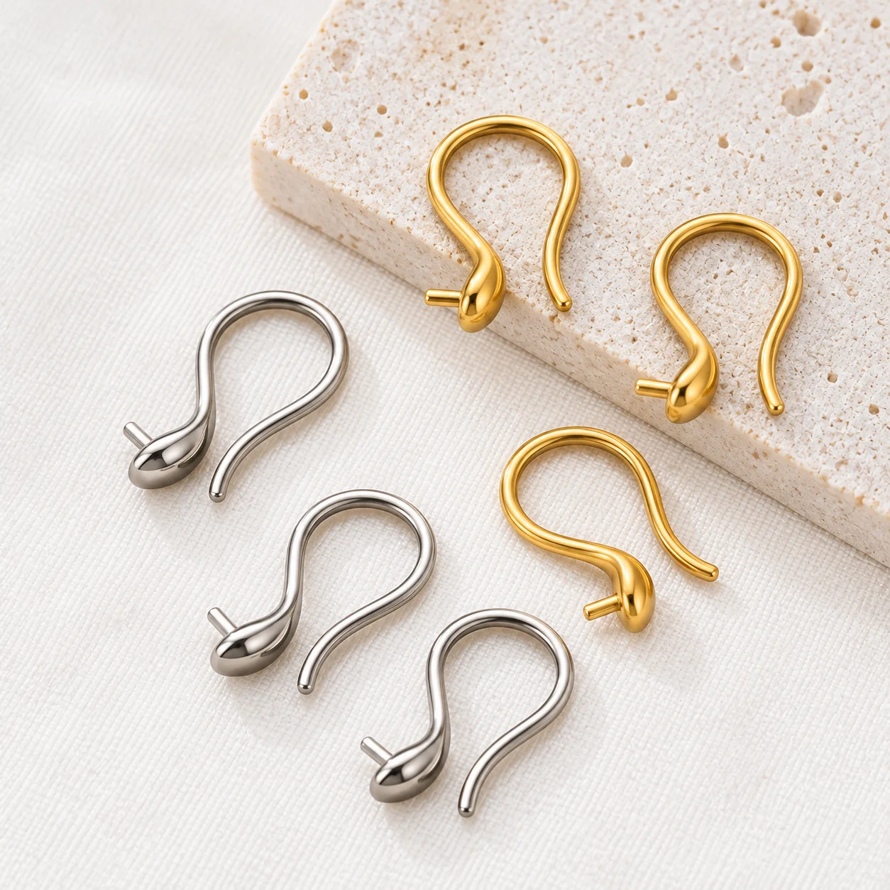 4pcs/Lot Stainless Steel Earrings Base Ear Hook For DIY Handmade Ear Wire Findings Jewelry Making Supplies Accessories Component
