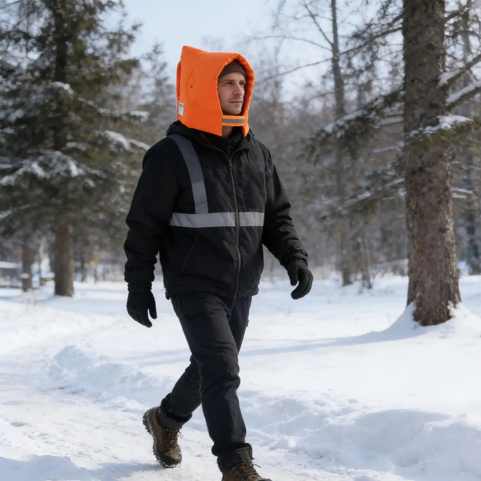 Flame-Retardant Fireproof Dustproof Hood With Reflective Strips Anti-Splash Heat-Resistant For Welders, Protective Gear