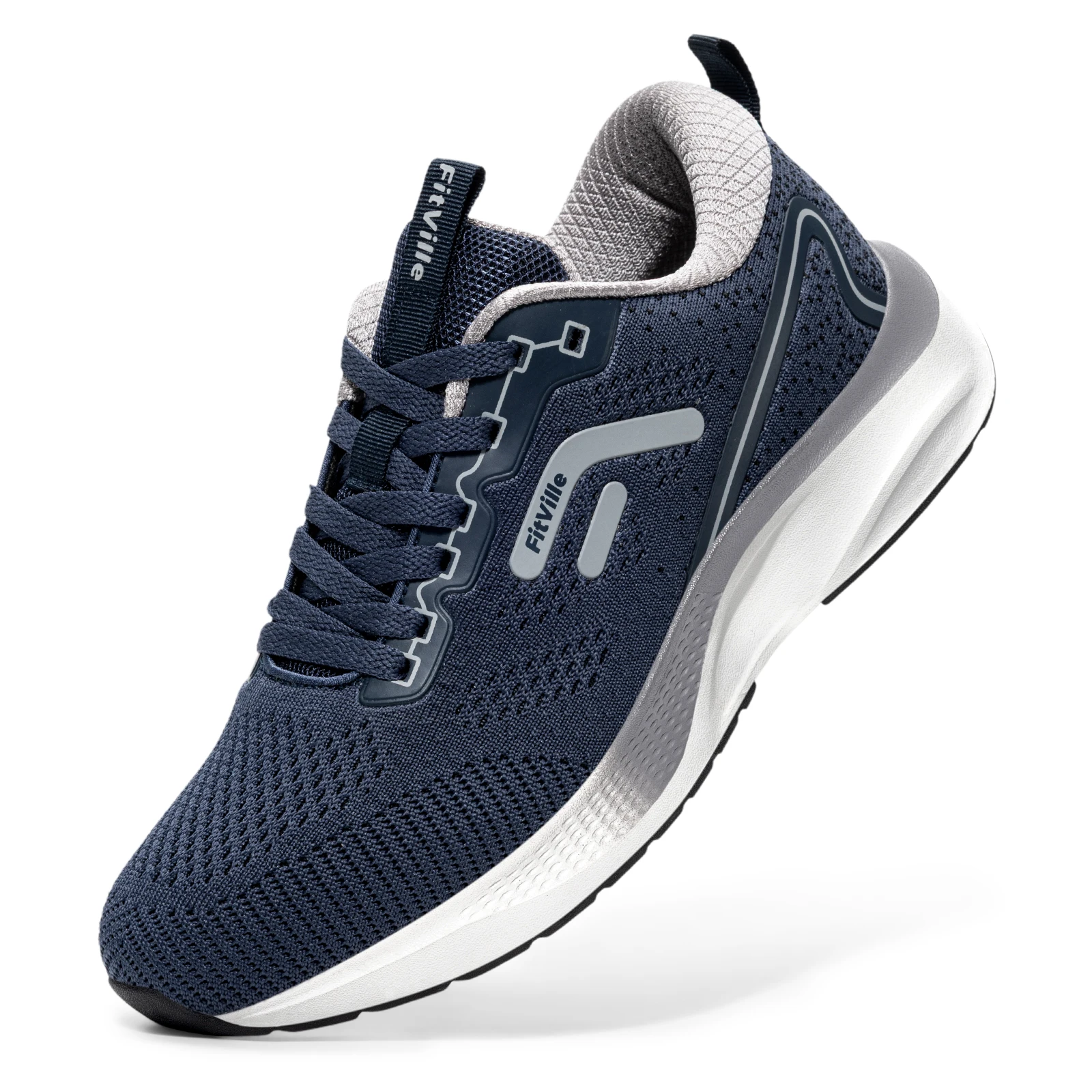 FitVille Men's Wide Sport Running Sneakers, Breathable Lightweight Athletic Training Footwear Suitable for Swollen Feet