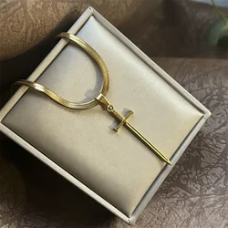 Stainless Steel Vintage Sword Necklace For Men Women Moveis Jewelry Cosplay Cool Punk Sword Pendant Blade Chain Party Gift