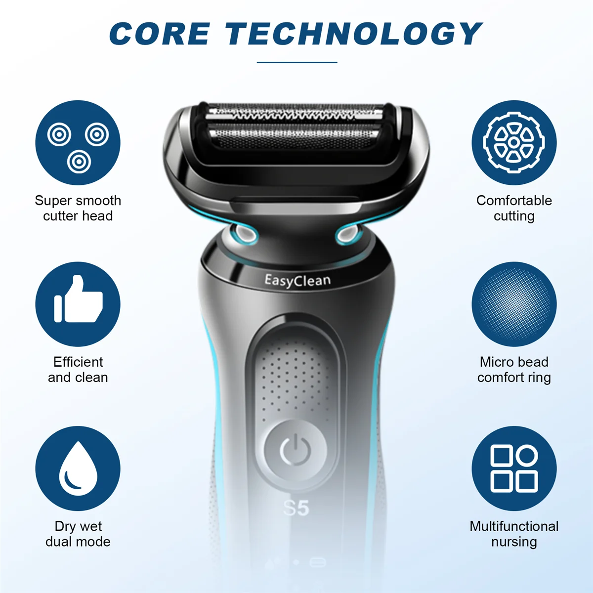 Per Braun Series 5/6 Braun Shaver 53B testina di ricambio per rasoio elettrico di ricambio 50-R1000S/50-B1300S 6075Cc