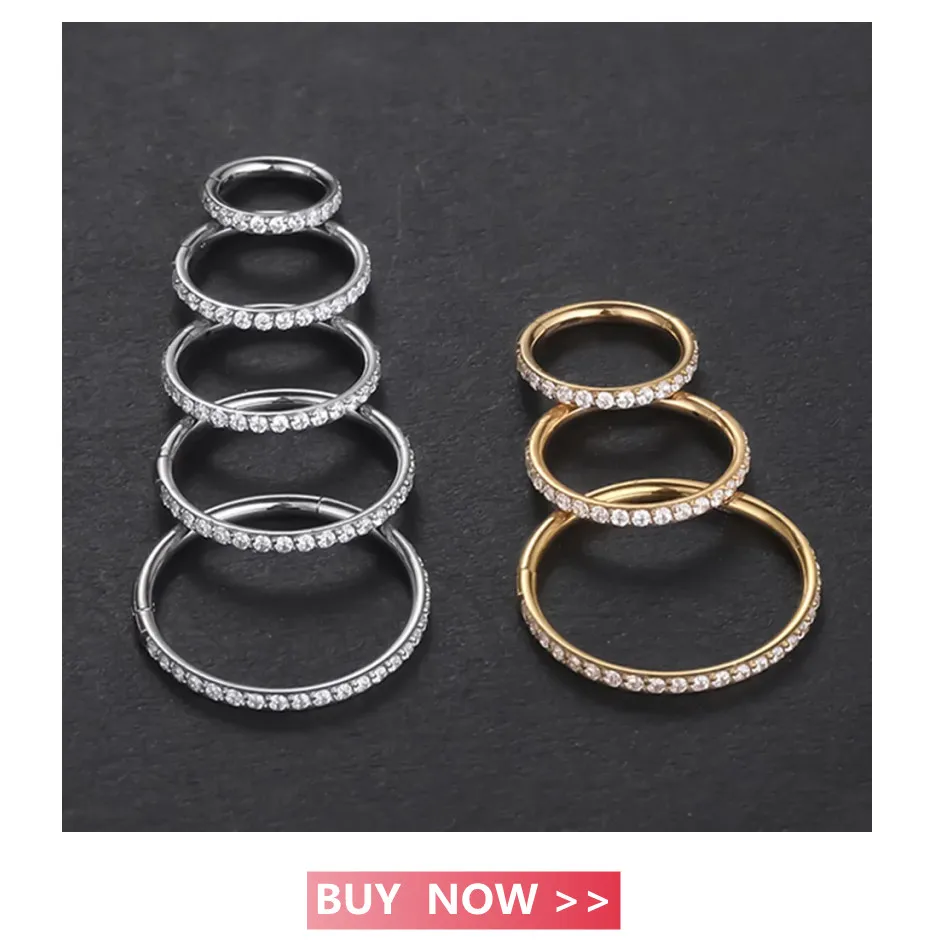 10 Stück Scharniersegment Nasenring Edelstahl Nasenring Septum Clicker Piercing Lippe Ohrknorpel Helix Körperpiercing Schmuck – Detail 12